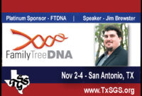 FTDNA Sponsors TxSGS 2018 Conference and Speaker Jim Brewster